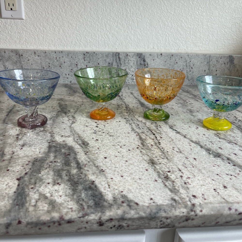 Colorful Handblown Glass Bowls Set